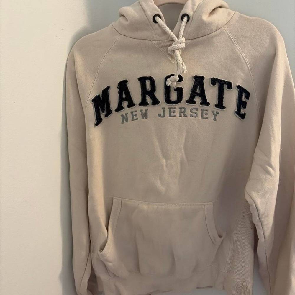 Margate New Jersey cream hoodie